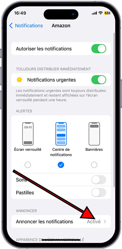 Annoncer des notifications iOS