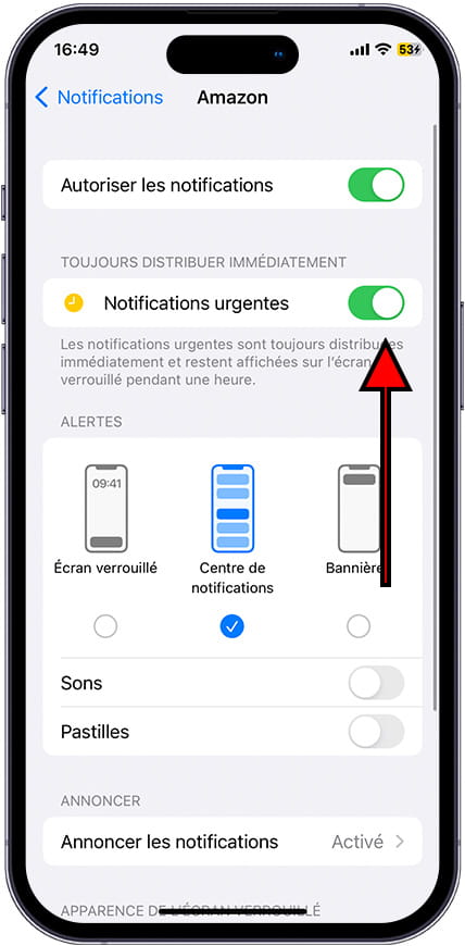 Notifications importantes iOS