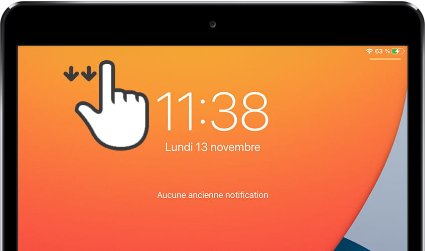 Ouvrir le centre de notification iOS