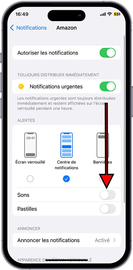 Sons de notification iOS