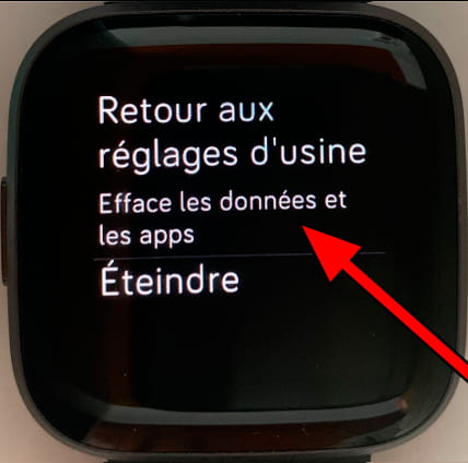 Retour aus réglages d'usine Fitbit