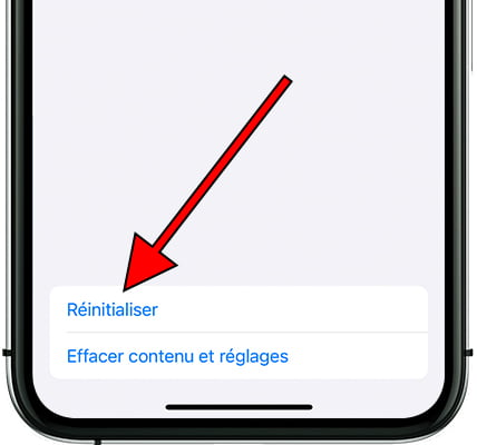 Bouton réinitialiser iPhone