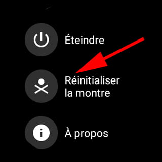 Menu système Wear OS