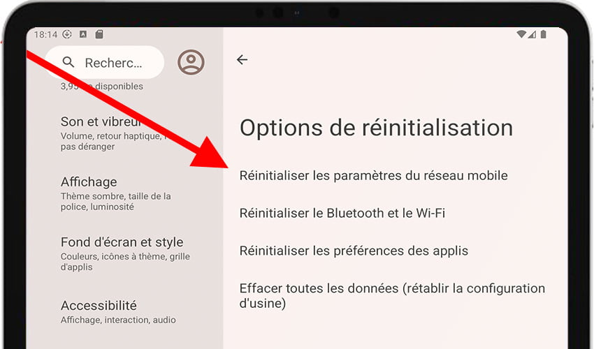 Récupérer le Wi-Fi, le réseau mobile et le Bluetooth sur Android