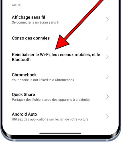 Réinitialiser le Wi-Fi, les réseaux mobiles et le Bluetooth sur Xiaomi