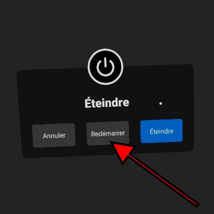Écran de redémarrage Oculus
