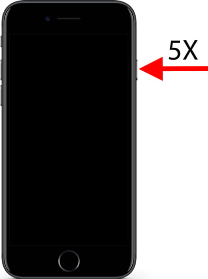 Cinq pressions sur le bouton latéral de l'iPhone