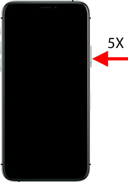 Cinq pressions sur le bouton latéral de l'iPhone