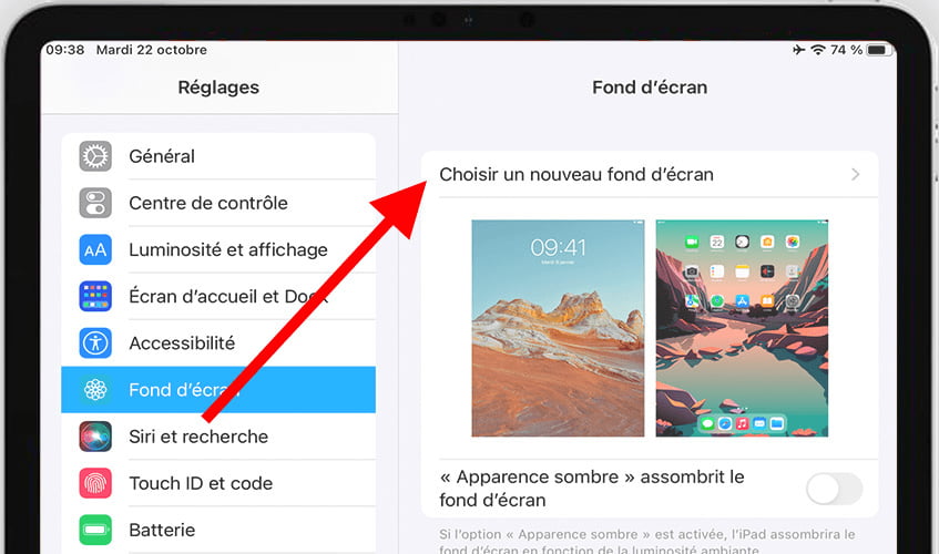 Ajouter un fond d'écran sur iPhone