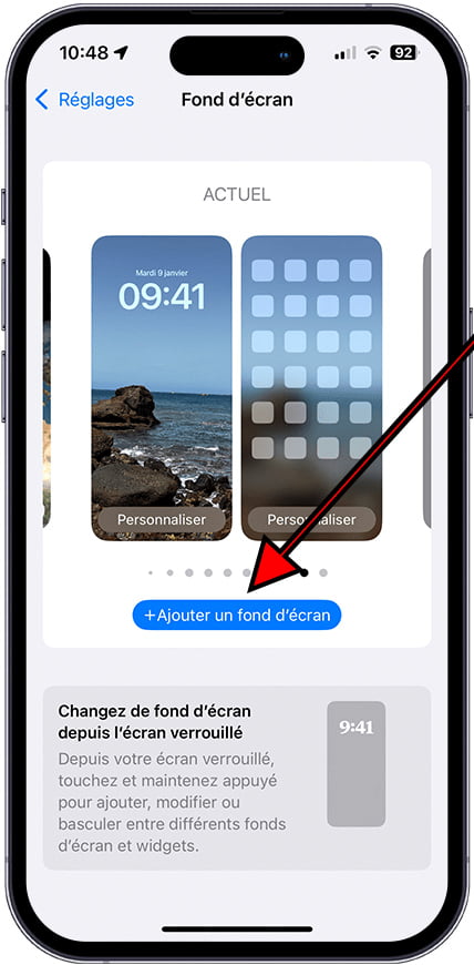 Ajouter un fond d'écran sur iPhone