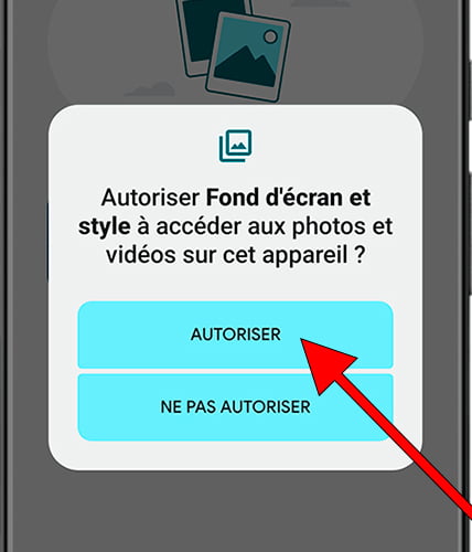 Autoriser l'accès aux photos et vidéos comme fond d'écran sur Android