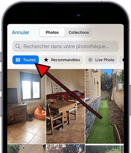 Sélectionner des photos sur iPhone