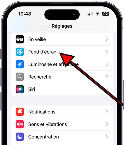 Parametres / Fond d'écran iPhone