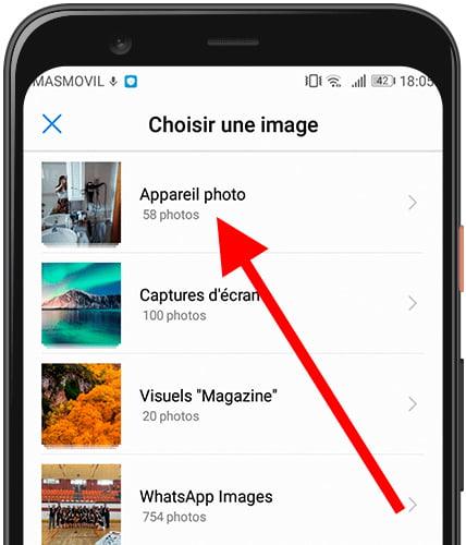 Sélectionnez une photo dans la galerie Huawei